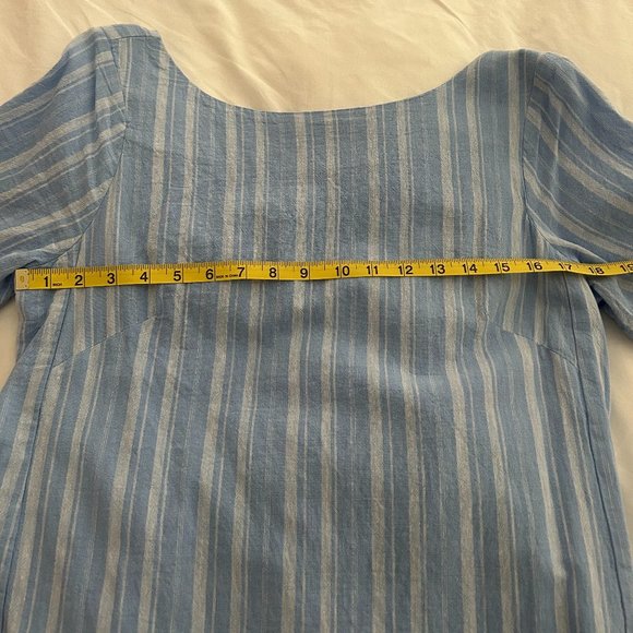 By Anthropologie Cape May Blue Stripe Linen Dress - Sz. 12 - Picture 5 of 6